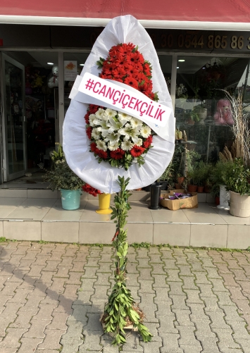 Çelenk Kırmızı Beyaz